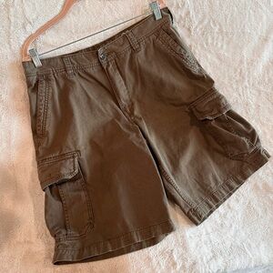 Old Navy Y2K Men's Brown Cargo Shorts Size 36 Work Casual Cotton